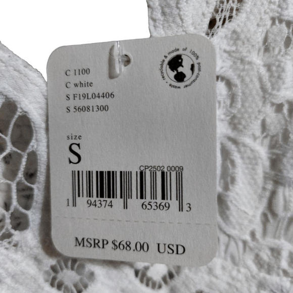 Free People Adella Cami Lace Ruffled Tank Top, Small, White, NWT - Picture 5 of 8